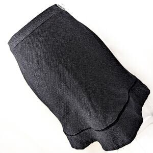 THE GAP! LUXE BLACK NUBBY WOOL BLEND, VELVET RIBBON DETAILED PENCIL SKIRT! SZ 2